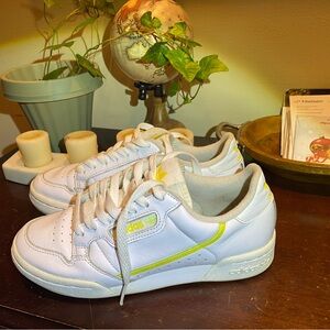 Adidas Continental 80 Sneakers Shoes Tennis  White/Yellow Women’s Size 6